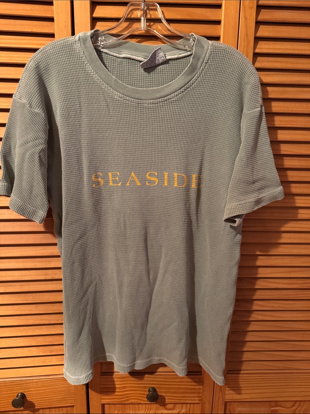 30A Vintage Seaside Women’s Waffle Knit T-Shirt - Sage Green